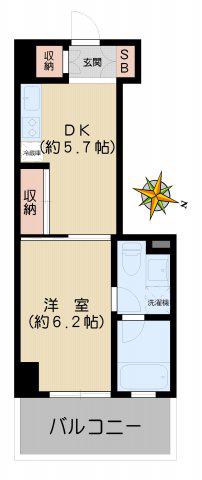 ベルファース本郷弓町(1DK/9階)の間取り写真