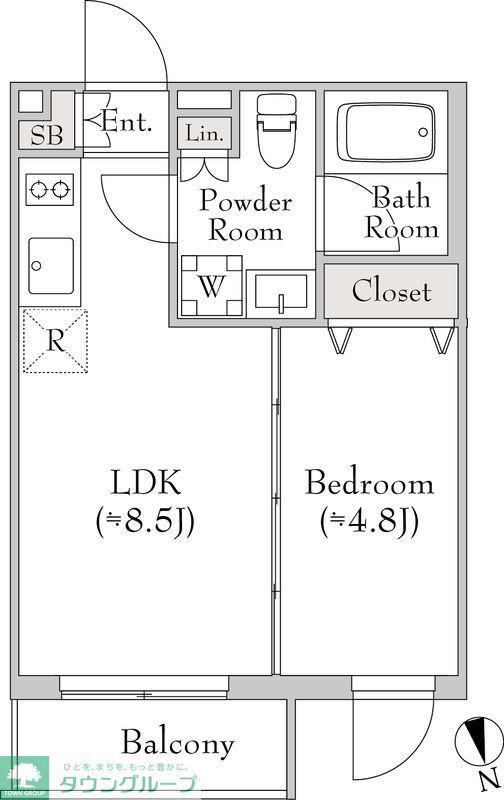 テラブリック南大井(1LDK/2階)の間取り写真