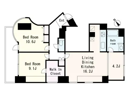 ユーレジデンス目白(2LDK/5階)の間取り写真