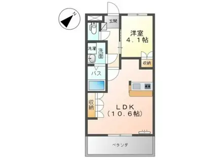 シャルム・ハシマ(1LDK/2階)の間取り写真