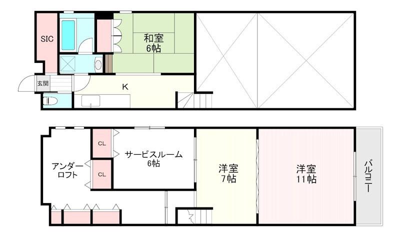 QUATTRO(2SLDK/3階)の間取り写真