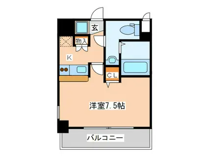 ル・クレール天下茶屋(1K/6階)の間取り写真