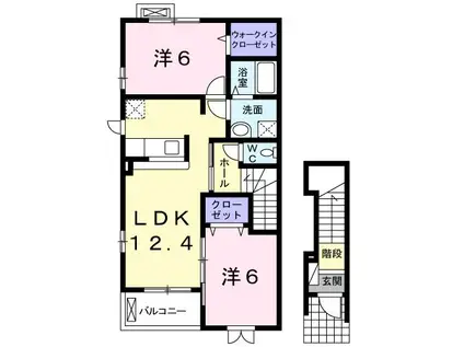 SUNMARINA(2LDK/2階)の間取り写真