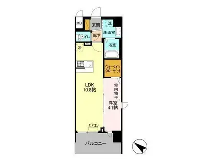 ディアレスト3(1LDK/3階)の間取り写真