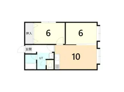 フレンドハイム(2LDK/2階)の間取り写真