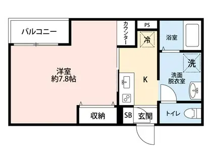 LEIMEI UNIVERSE所沢(1K/2階)の間取り写真