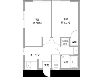 グリーンハイム東尾久(2K/1階)の間取り写真