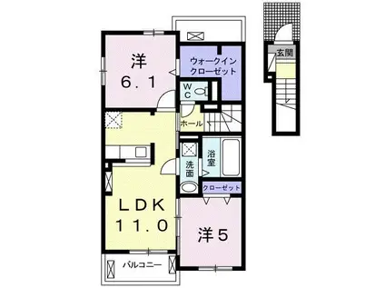 ファミーユIV(2LDK/2階)の間取り写真