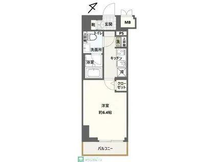 CREST TAPP新横浜(1K/4階)の間取り写真