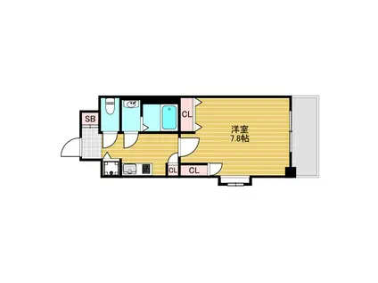 クラウンハイム淡路駅前通(1K/5階)の間取り写真