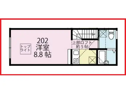 ミーナニイジュク(ワンルーム/2階)の間取り写真