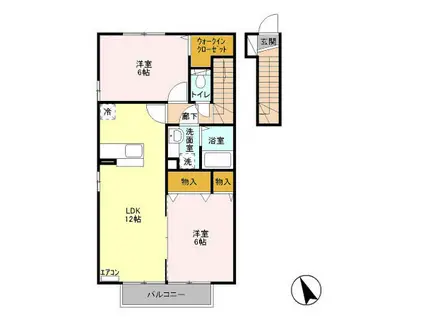 D-ROOM アズーリ(2LDK/2階)の間取り写真