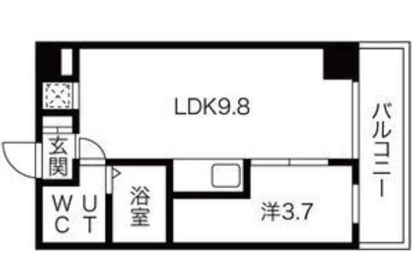 M.Tビルディング(1LDK/10階)の間取り写真