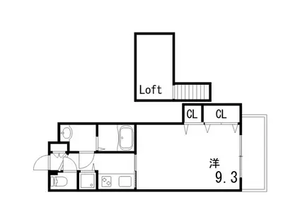 メトロポリタン(1K/3階)の間取り写真