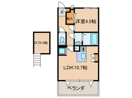 PATIO(1LDK/2階)の間取り写真