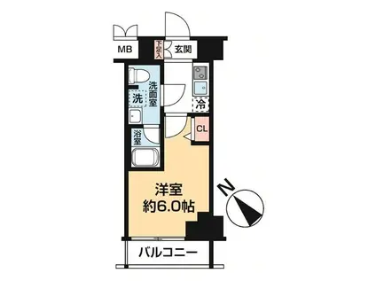 LUMEED横濱末吉町(1K/4階)の間取り写真