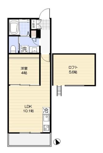 FENICE HAKURAKU(1LDK/2階)の間取り写真