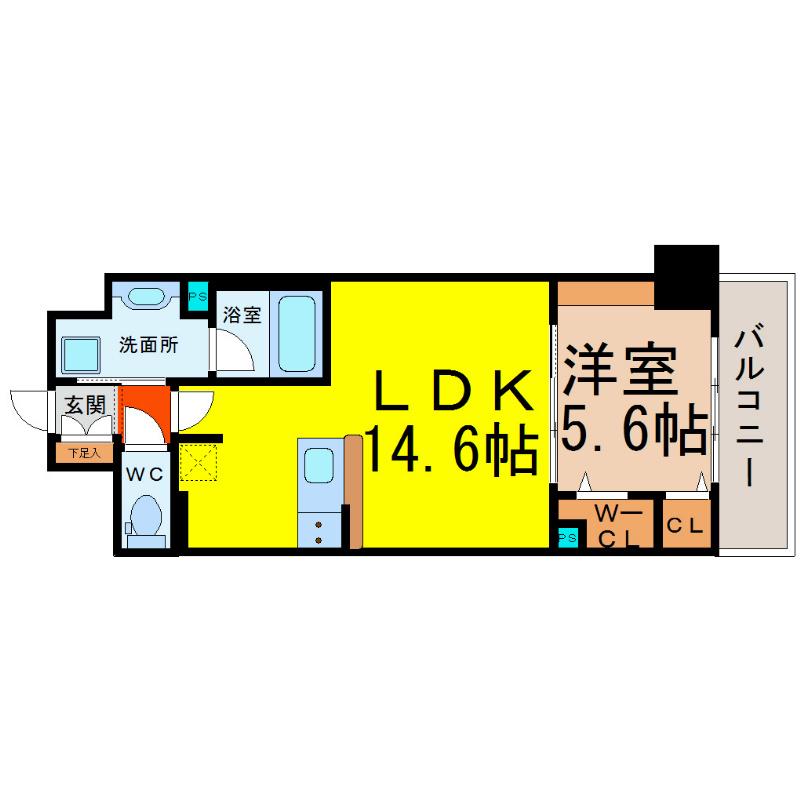 FITS GARDEN(1LDK/7階)の間取り写真