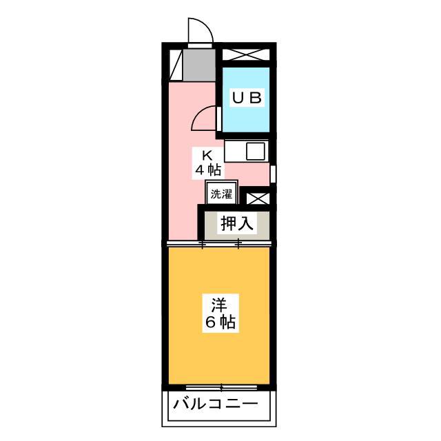 山崎ビル(1K/3階)の間取り写真