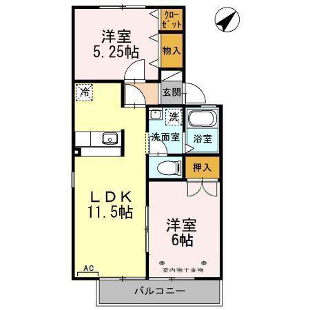 サニーコート(2LDK/2階)の間取り写真