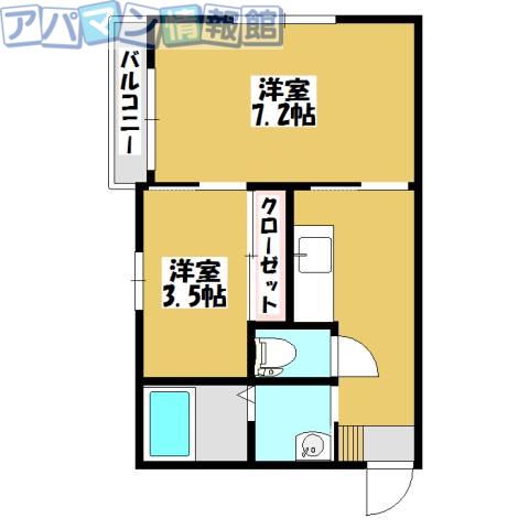 メルコート(2K/2階)の間取り写真