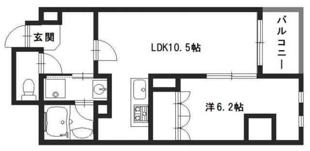 リアライズ呉服町(1LDK/4階)の間取り写真
