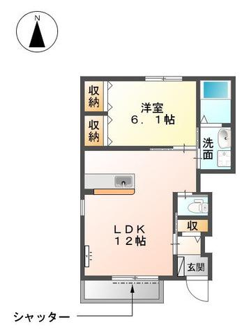 FELICEII(1LDK/1階)の間取り写真
