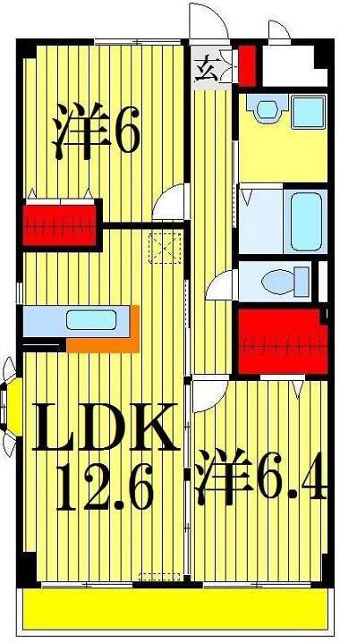 PRIMAVERA(2LDK/2階)の間取り写真