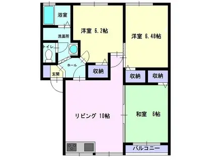 ぐらんでーる・かとう(3LDK/1階)の間取り写真