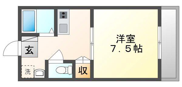エステートピア(1K/3階)の間取り写真