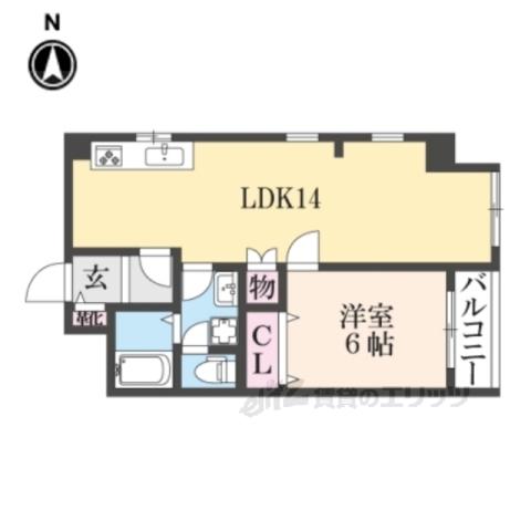 カームネス(1LDK/2階)の間取り写真