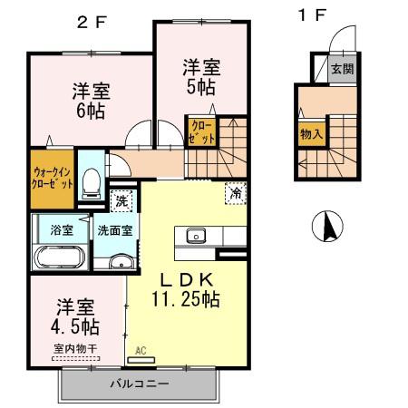フレンダ神前(3LDK/2階)の間取り写真