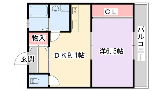 アートマンション(1LDK/3階)の間取り写真