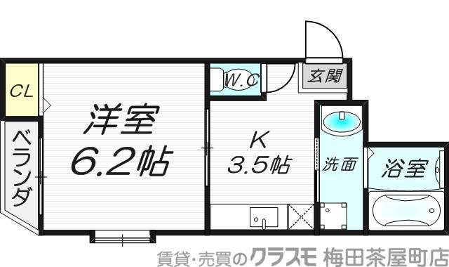 コンフォートテラステンマ(1K/5階)の間取り写真
