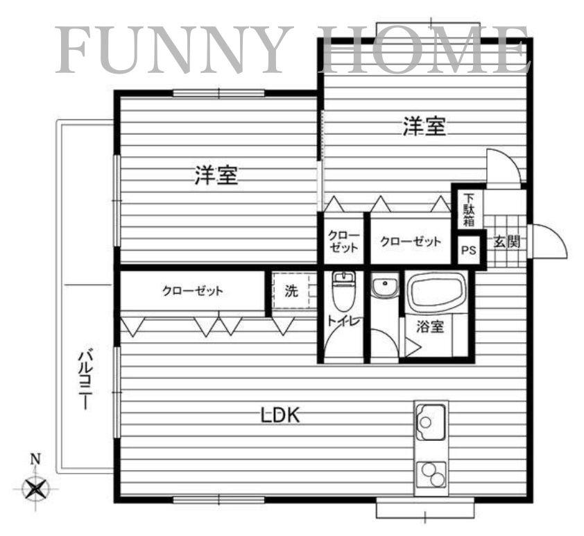 淡島マンション(2LDK/1階)の間取り写真