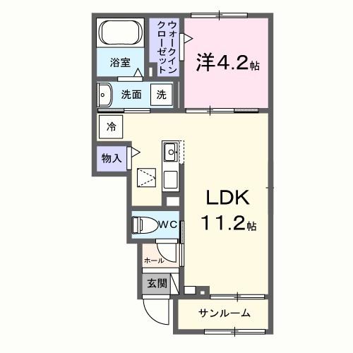 フランアンジュ(1LDK/1階)の間取り写真