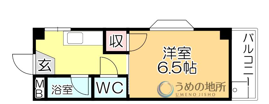 セゾンドミール(1K/2階)の間取り写真