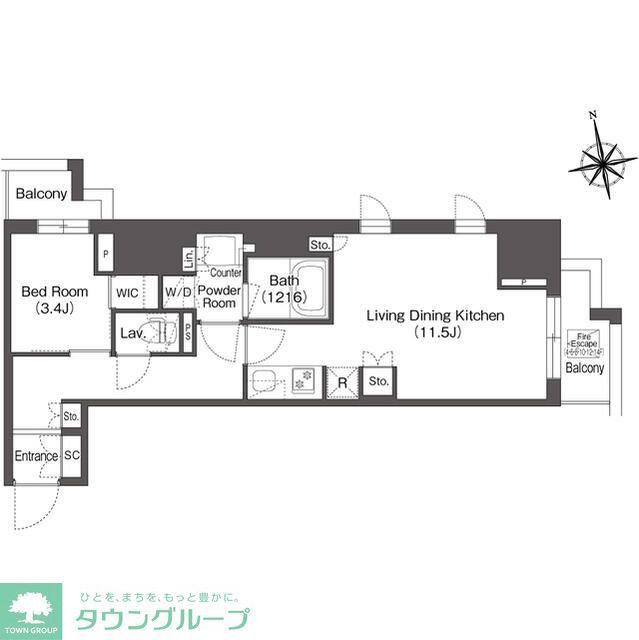 コンフォリア東上野(1LDK/8階)の間取り写真