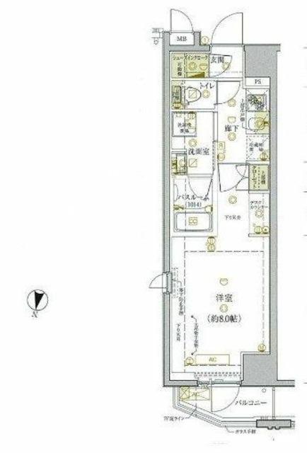 VERXEED綾瀬駅前(1K/7階)の間取り写真