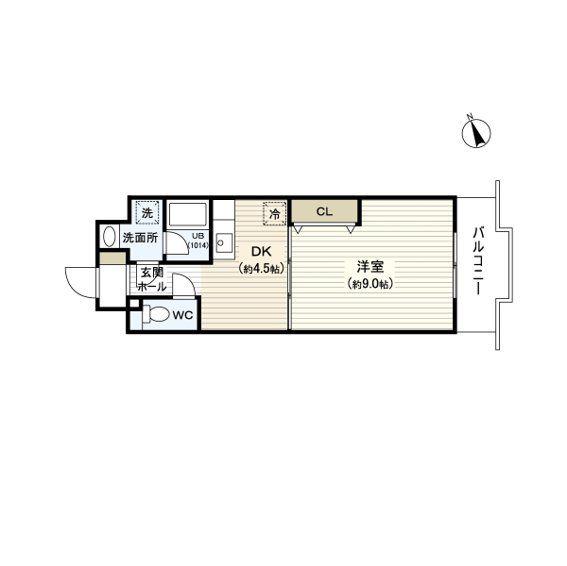 ウェーヴ長町一丁目(1DK/8階)の間取り写真