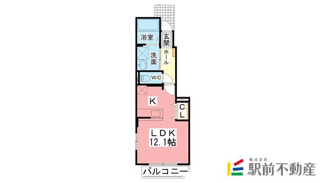 シェリール(ワンルーム/1階)の間取り写真