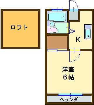 パル21(1K/2階)の間取り写真