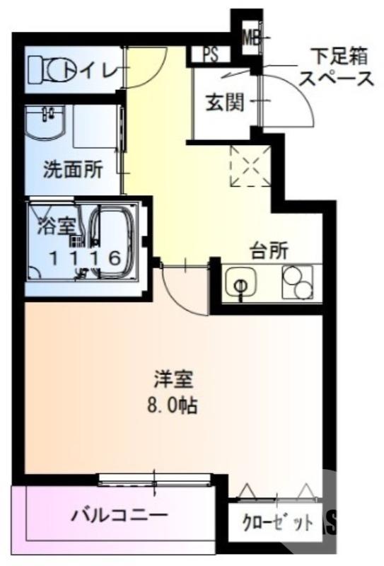 フジパレス百舌鳥駅南I番館(1K/2階)の間取り写真