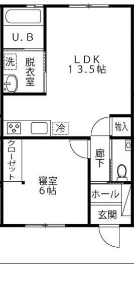 第3の森サードプレイスNAGAYA(1LDK/1階)の間取り写真