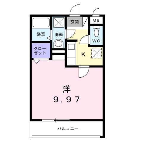 さくらテラス(1K/3階)の間取り写真