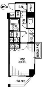 プレール・ドゥーク東陽町(1K/3階)の間取り写真