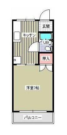 佐鳴ハイツ(1K/2階)の間取り写真