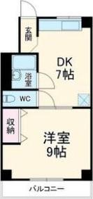 コーポラスヤング(1DK/3階)の間取り写真