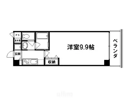 STRUCTURE鴨川紫明(1K/3階)の間取り写真