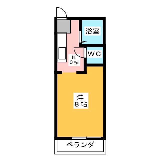 ドミールさつき(1K/2階)の間取り写真